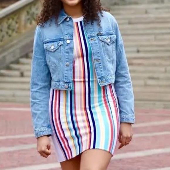 525 America Multicolor Striped Sleeveless Sweater Dress – Size S - Picture 11 of 11